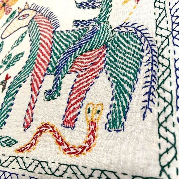 KANTHA Stitch Embroidered Wall Art from Bangladesh - Picture 5 of 9